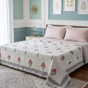 Artisan Floral MulMul Cotton Quilt