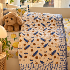 Little Astronaut MulMul Cotton Baby Quilt