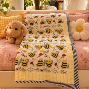 Honeybee Garden MulMul Cotton Baby Quilt