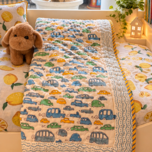 Little Roadtrip MulMul Cotton Baby Quilt