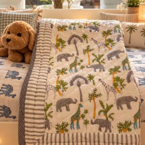 Jungle Story MulMul Cotton Baby Quilt