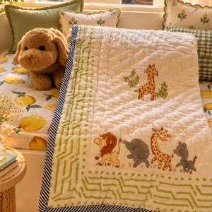 Safari Parade MulMul Cotton Baby Quilt