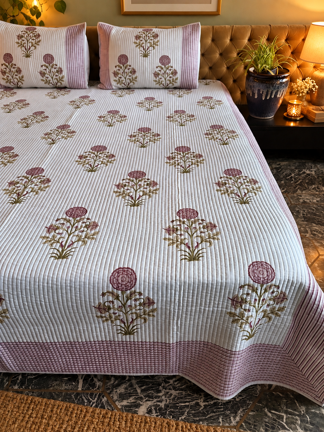 Gulmahal - Cotton Quilted Bedcover - Image 2