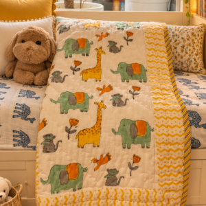 Jungle Friends MulMul Cotton Baby Quilt
